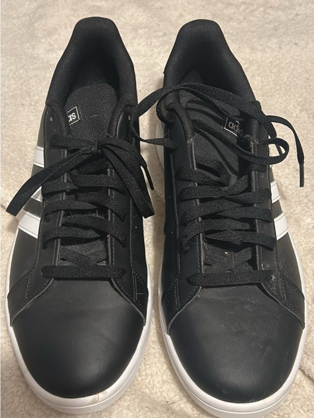 adidas Black Sneakers with White Stripes
